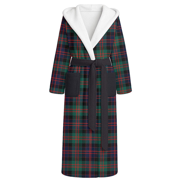 MacDonald (Donald) Modern Clan Badge Tartan Flannel Hooded Bathrobe