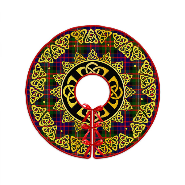 MacDonnell Clan Badge Tartan Christmas Tree Skirt Golden Celtic Heritage