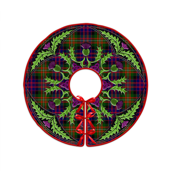 MacDonnell Clan Badge Tartan Christmas Tree Skirt Scottish Thistle Design