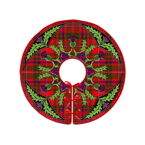 MacDowall Clan Badge Tartan Christmas Tree Skirt Scottish Thistle Design