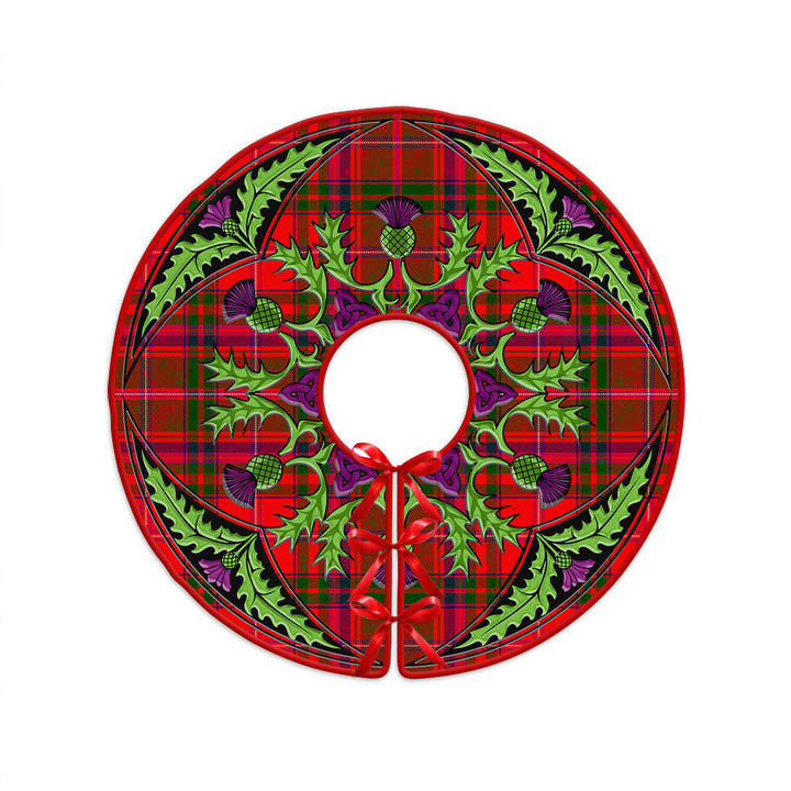 MacDowall Clan Badge Tartan Christmas Tree Skirt Scottish Thistle Design