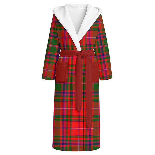 MacDowall Clan Badge Tartan Flannel Hooded Bathrobe