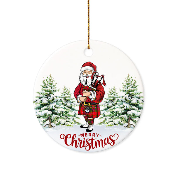 MacDowall Tartan Ceramic Ornament Santa