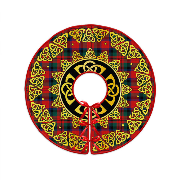 MacDuff Modern Clan Badge Tartan Christmas Tree Skirt Golden Celtic Heritage