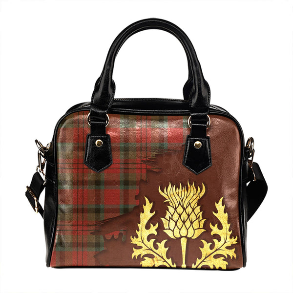 MacDuff Weathered Tartan Shoulder Handbag Thistle Oldest Style