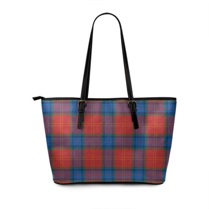 MacEdward (MacGregor Hastie) Ancient Tartan Leather Tote Bag