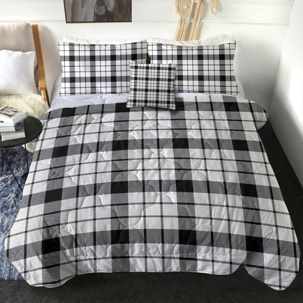 MacFarlane Black and White (Wallace Wallas Dress 3) Ancient Tartan Comforter