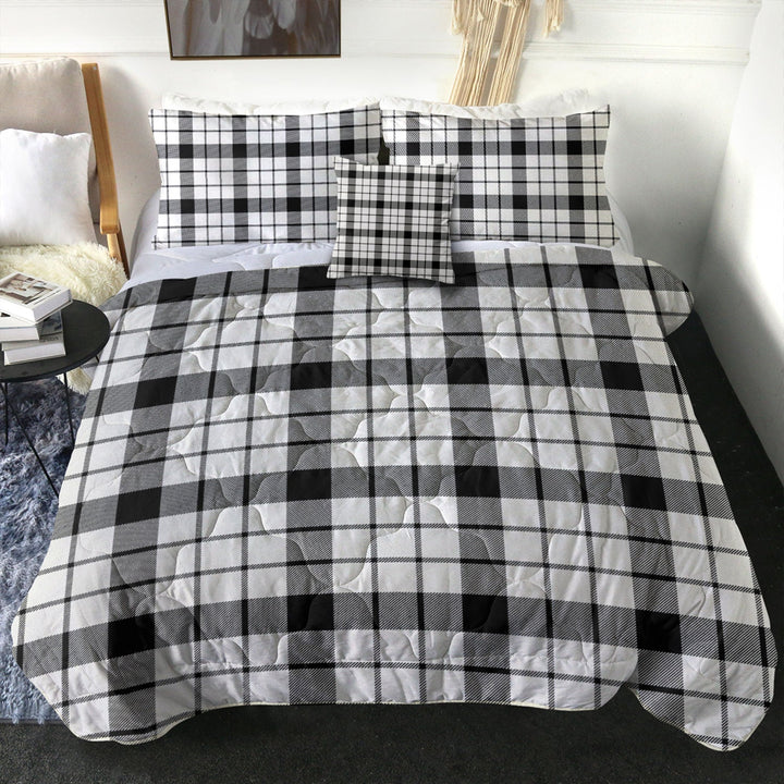 MacFarlane Black and White (Wallace Wallas Dress 3) Ancient Tartan Comforter
