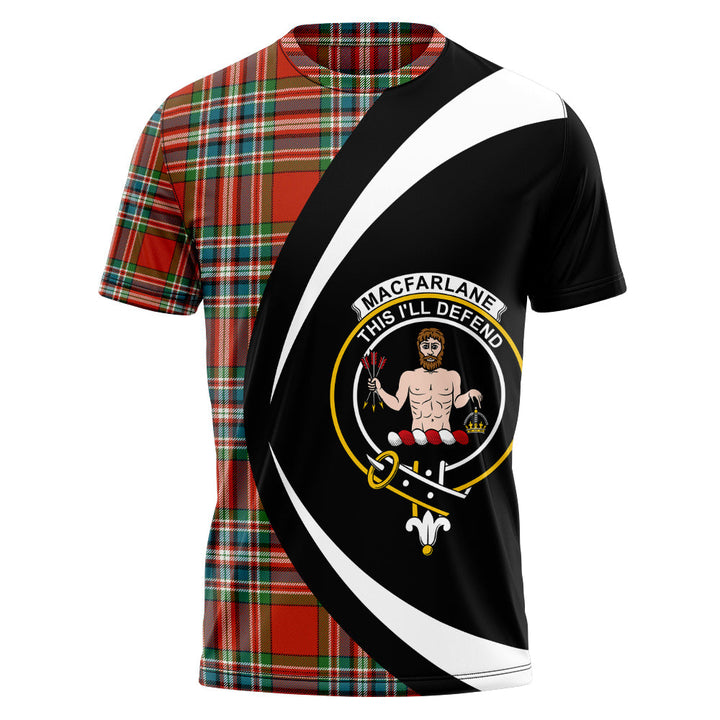 MacFarlane Red Ancient Clan Badge Tartan T-Shirt Circle Style Personalized