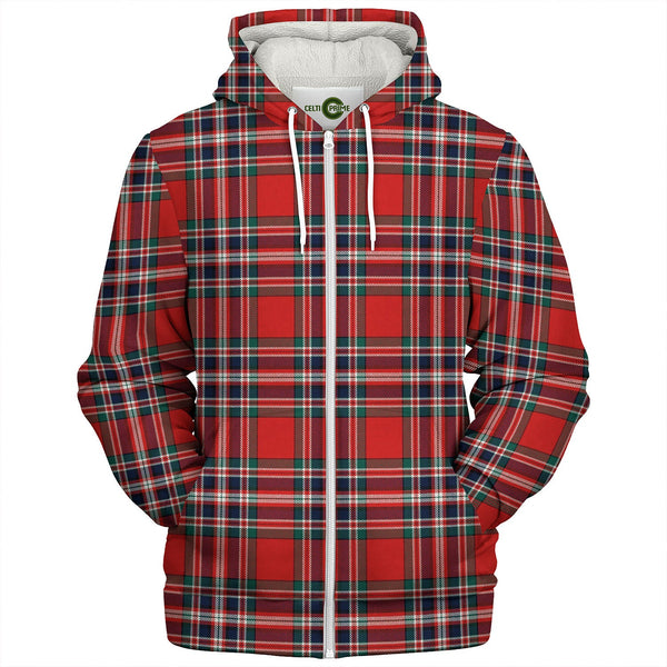 MacFarlane Red Modern Tartan Sherpa Hoodie