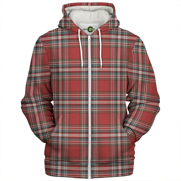 MacFarlane Red Weathered Clan Badge Tartan Sherpa Hoodie