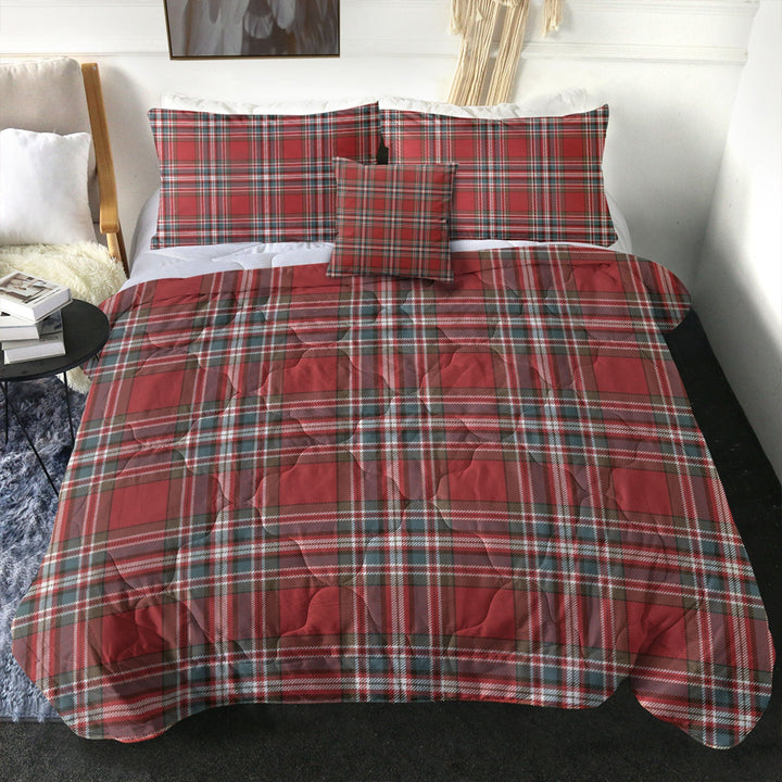 MacFarlane Red Weathered Clan Badge Tartan Comforter