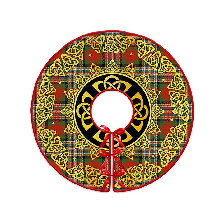 MacGill Ancient Clan Badge Tartan Christmas Tree Skirt Golden Celtic Heritage
