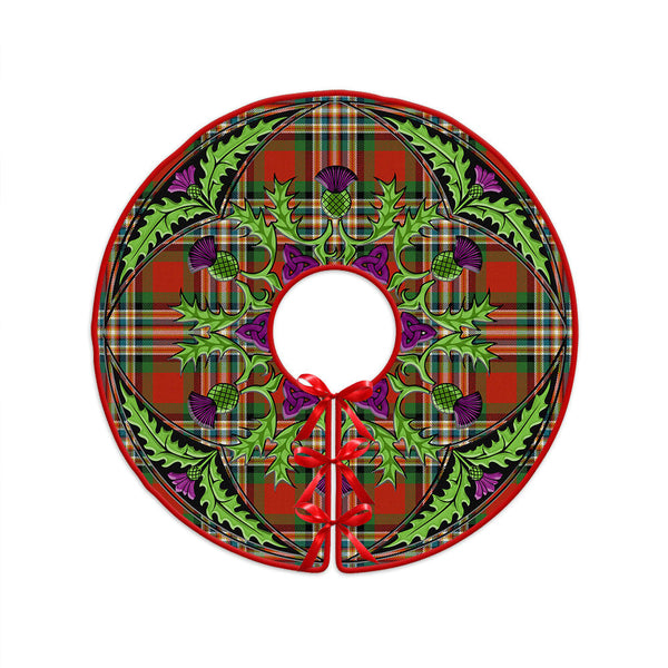 MacGill Ancient Clan Badge Tartan Christmas Tree Skirt Scottish Thistle Design