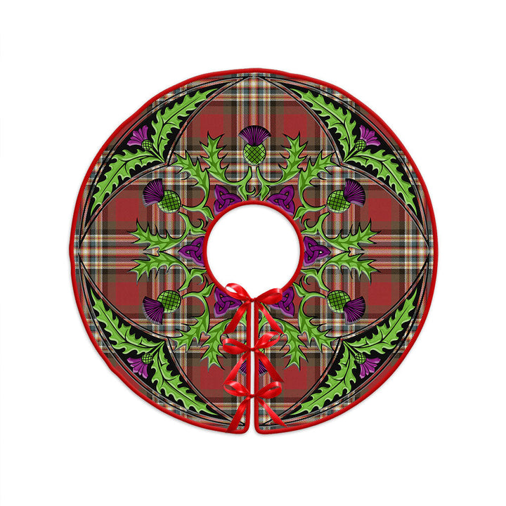 MacGill Weathered Clan Badge Tartan Christmas Tree Skirt Scottish Thistle Design