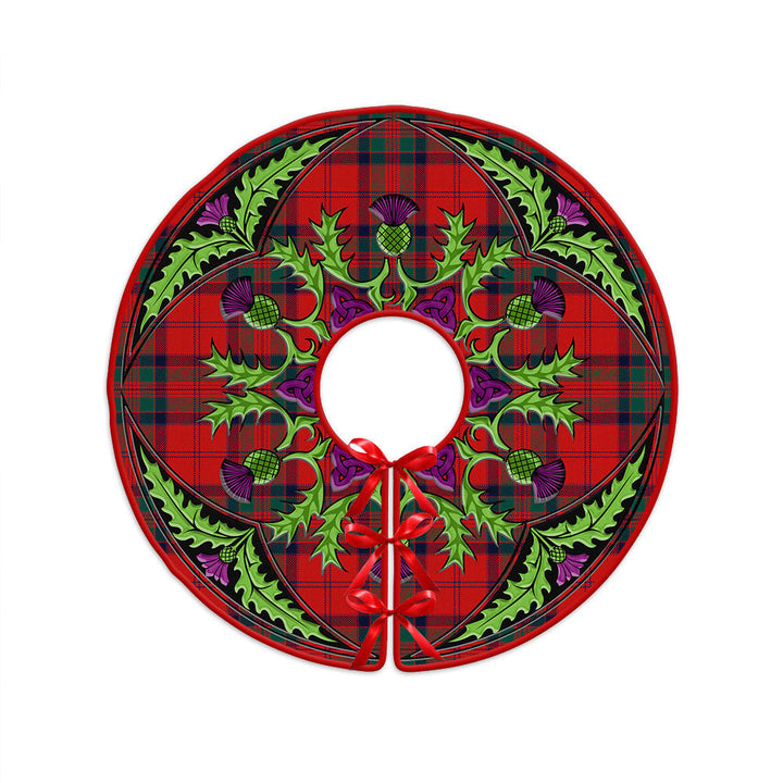 MacGillivray Modern Clan Badge Tartan Christmas Tree Skirt Scottish Thistle Design