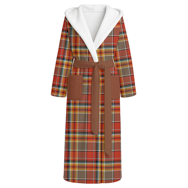 MacGlashan Ancient Clan Badge Tartan Flannel Hooded Bathrobe