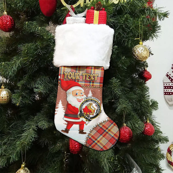 MacGlashan Modern Clan Badge Tartan Christmas Stocking Holiday Blessings Merry Christmas Joy