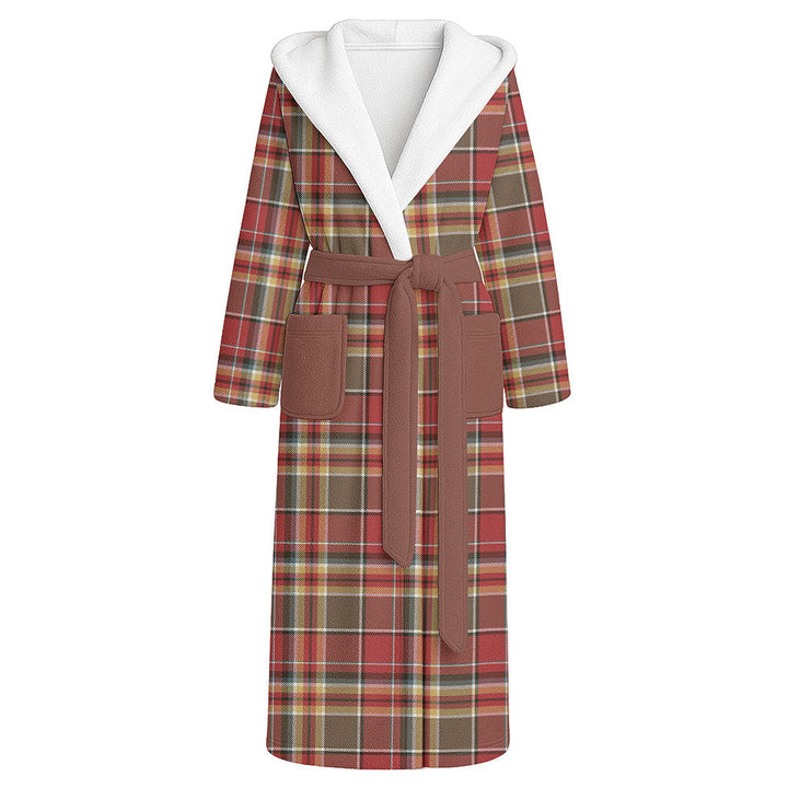 MacGlashan Weathered Clan Badge Tartan Flannel Hooded Bathrobe