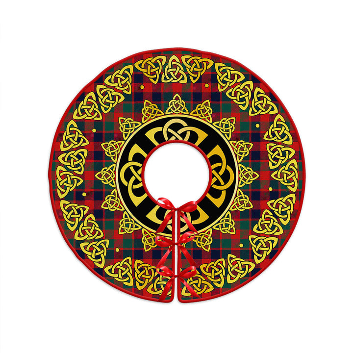 MacGowan (Gow) Modern Clan Badge Tartan Christmas Tree Skirt Golden Celtic Heritage