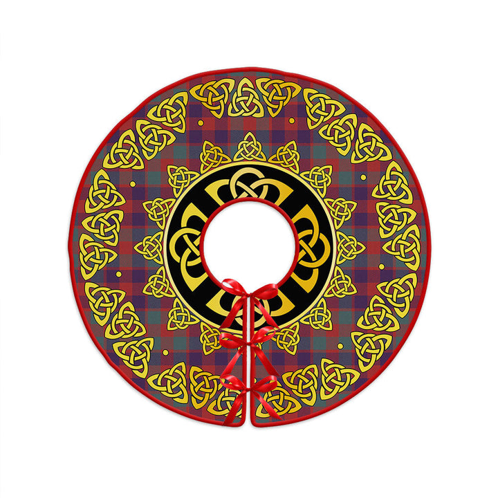 MacGowan (Gow) Weathered Clan Badge Tartan Christmas Tree Skirt Golden Celtic Heritage