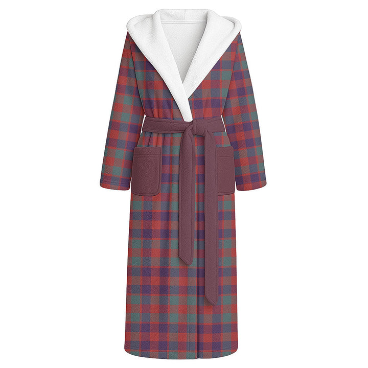 MacGowan (Gow) Weathered Clan Badge Tartan Flannel Hooded Bathrobe