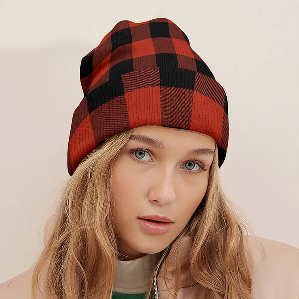 MacGregor Rob Roy (Gregor Red - Black) Ancient Tartan Knitted Beanie