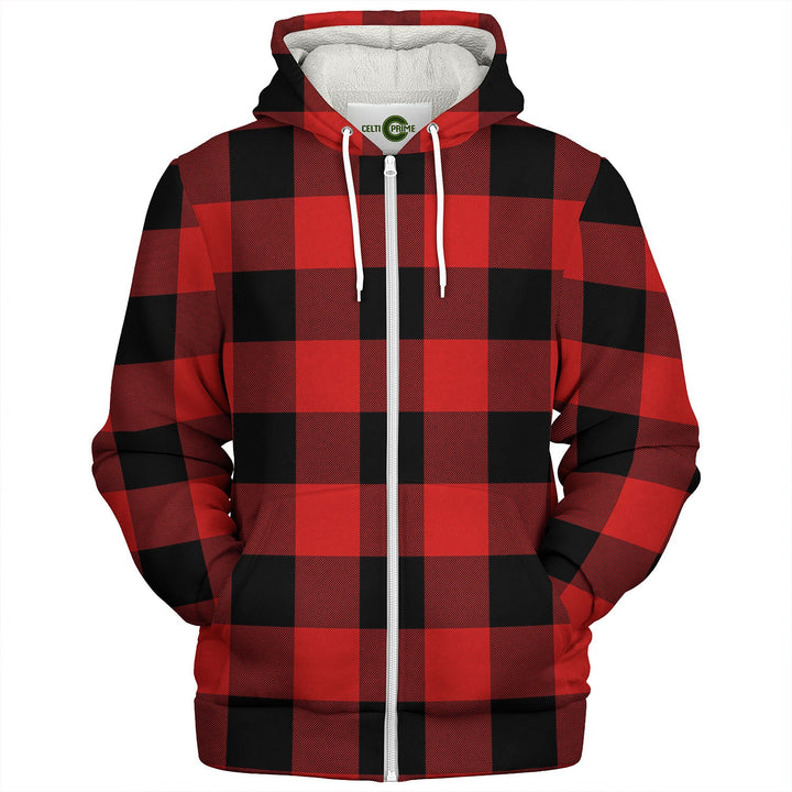 MacGregor Rob Roy (Gregor Red - Black) Modern Tartan Sherpa Hoodie