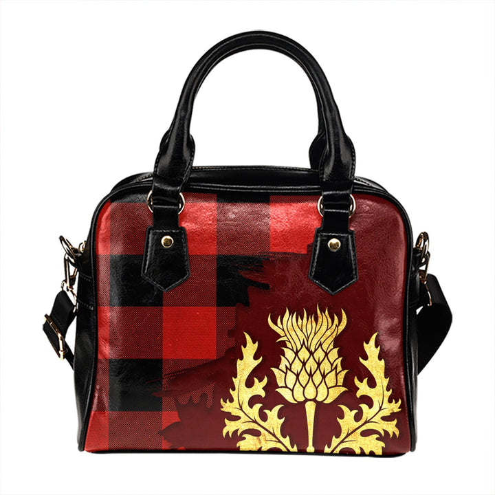 MacGregor Rob Roy (Gregor Red - Black) Modern Tartan Shoulder Handbag Thistle Oldest Style