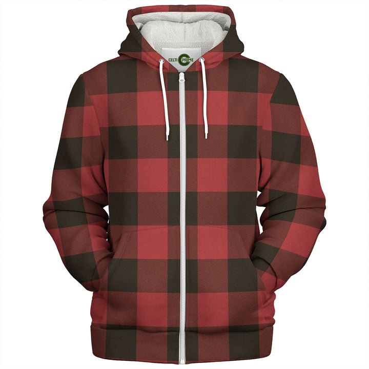 MacGregor Rob Roy (Gregor Red - Black) Weathered Tartan Sherpa Hoodie