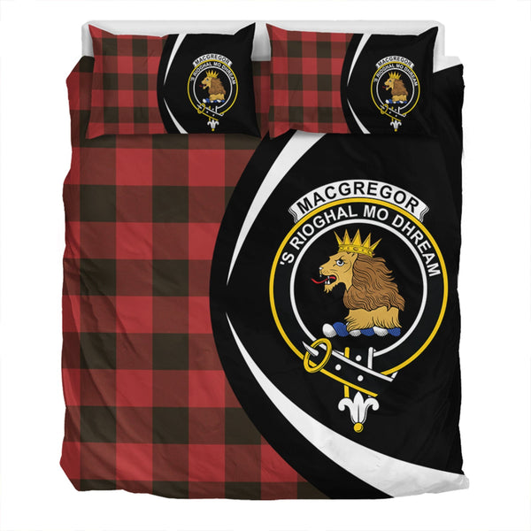 MacGregor Rob Roy (Gregor Red & Black) Weathered Clan Badge Tartan Bedding Set Circle Style