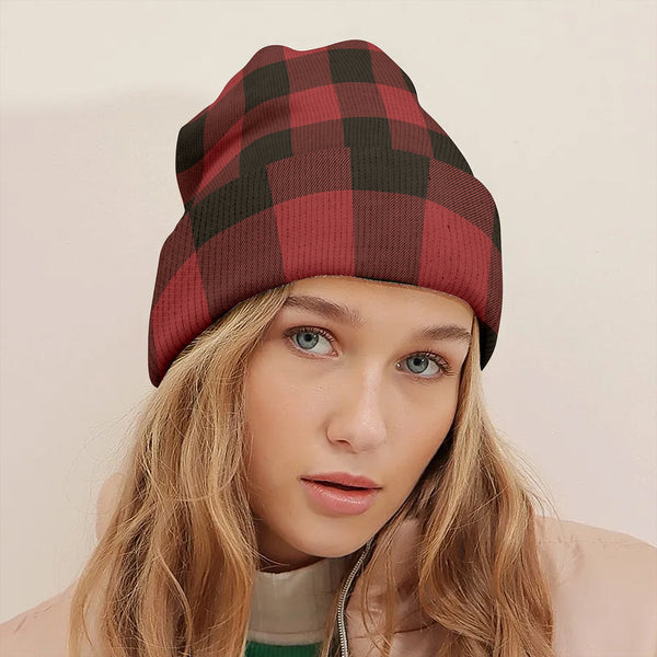 MacGregor Rob Roy (Gregor Red - Black) Weathered Tartan Knitted Beanie