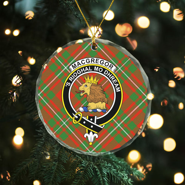 MacGregor (Gregor) Ancient Clan Badge Tartan Glass Ornament