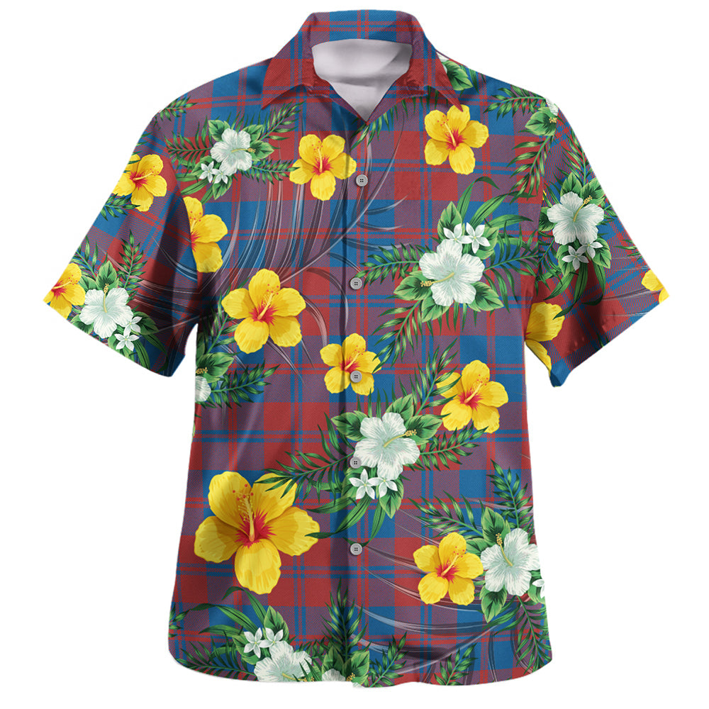 MacLagan of Glenquiech Tartan Vintage Leaves Hawaiian Shirt