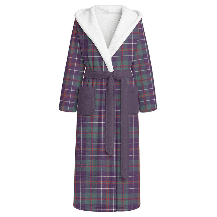 MacHardy Weathered Clan Badge Tartan Flannel Hooded Bathrobe