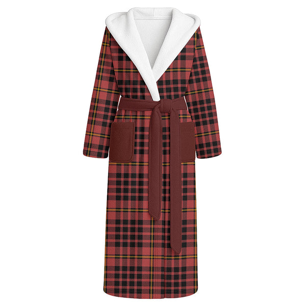 MacIan Ancient Clan Badge Tartan Flannel Hooded Bathrobe