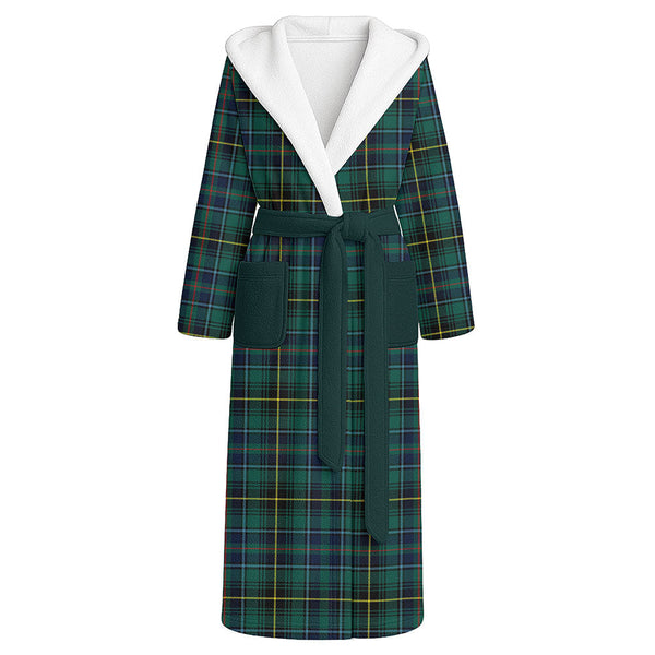 MacInnes Modern Clan Badge Tartan Flannel Hooded Bathrobe