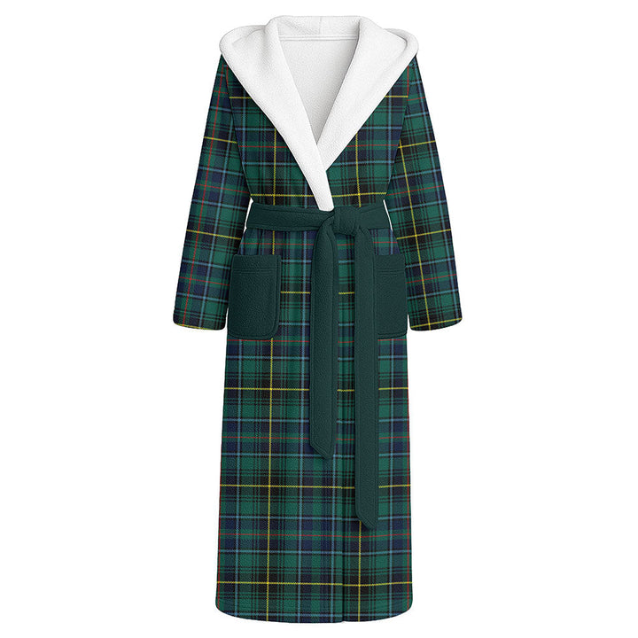 MacInnes Modern Clan Badge Tartan Flannel Hooded Bathrobe