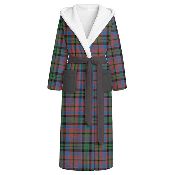 MacInroy Ancient Clan Badge Tartan Flannel Hooded Bathrobe
