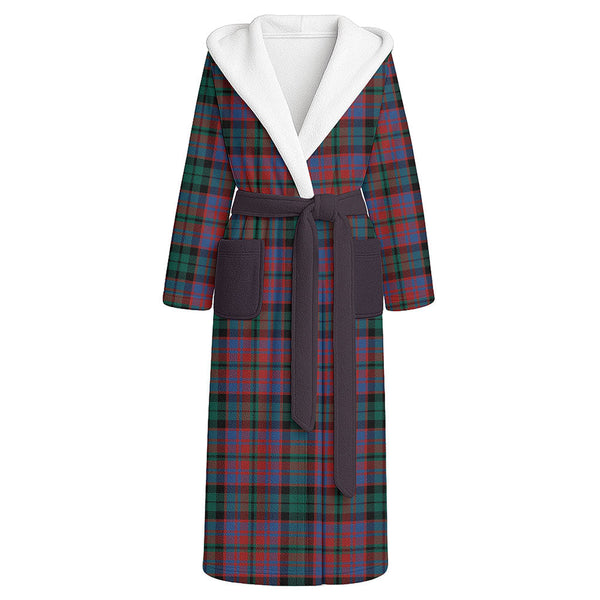 MacInroy Modern Clan Badge Tartan Flannel Hooded Bathrobe
