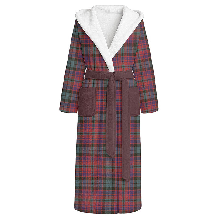 MacInroy Weathered Clan Badge Tartan Flannel Hooded Bathrobe