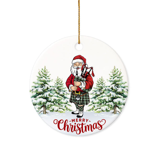 MacIver Ancient Tartan Ceramic Ornament Santa