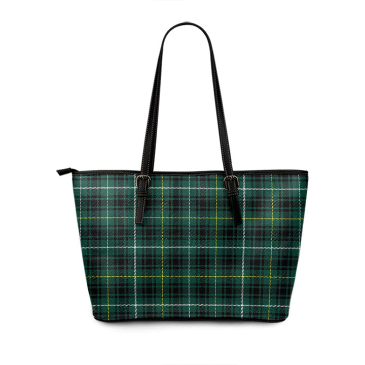 MacIver Hunting Modern Tartan Leather Tote Bag