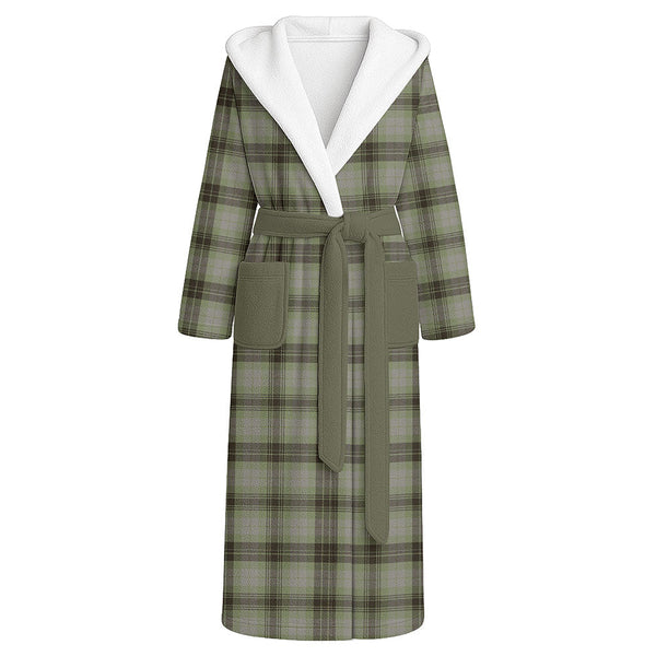 MacIver Weathered Clan Badge Tartan Flannel Hooded Bathrobe