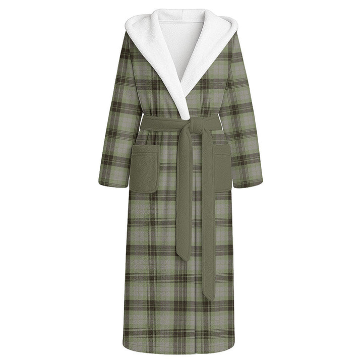 MacIver Weathered Clan Badge Tartan Flannel Hooded Bathrobe