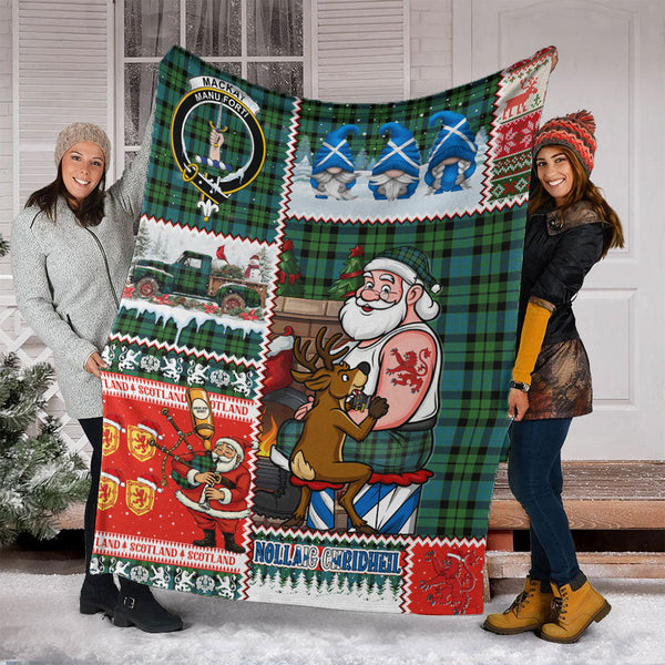 MacKay Ancient Clan Badge Tartan Blanket Scotland Santa Tattoo Christmas Comic Patchwork Style