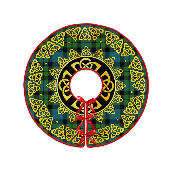 MacKay Ancient Clan Badge Tartan Christmas Tree Skirt Golden Celtic Heritage