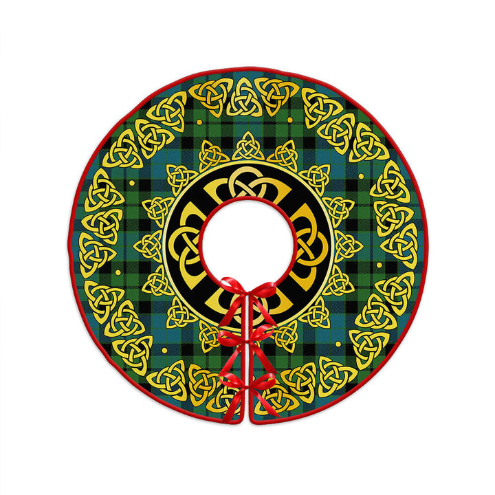 MacKay Ancient Clan Badge Tartan Christmas Tree Skirt Golden Celtic Heritage