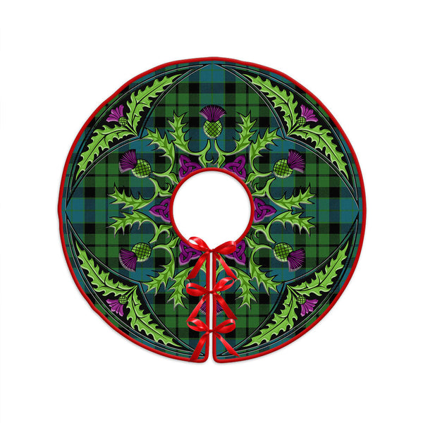 MacKay Ancient Clan Badge Tartan Christmas Tree Skirt Scottish Thistle Design