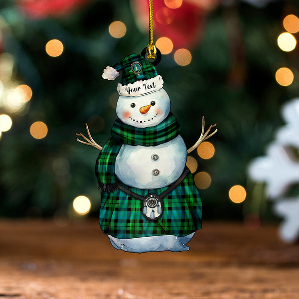 MacKay Ancient Clan Badge Tartan Wood Acrylic Ornament Snowman Warrior Personalized